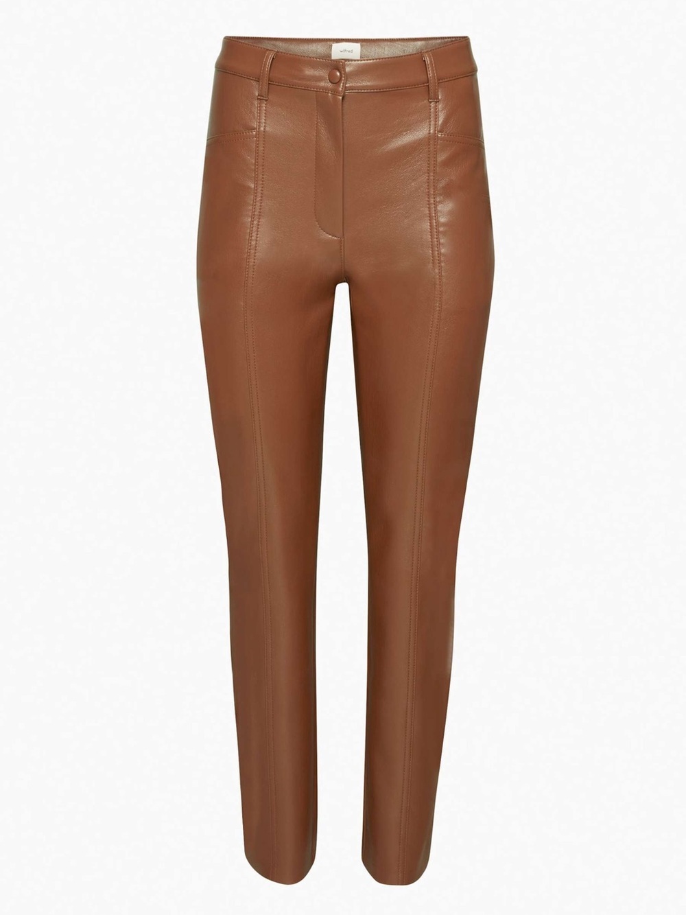 Aritzia Wilfred Rebel Faux Leather Pants Brown Size 00 BNWT